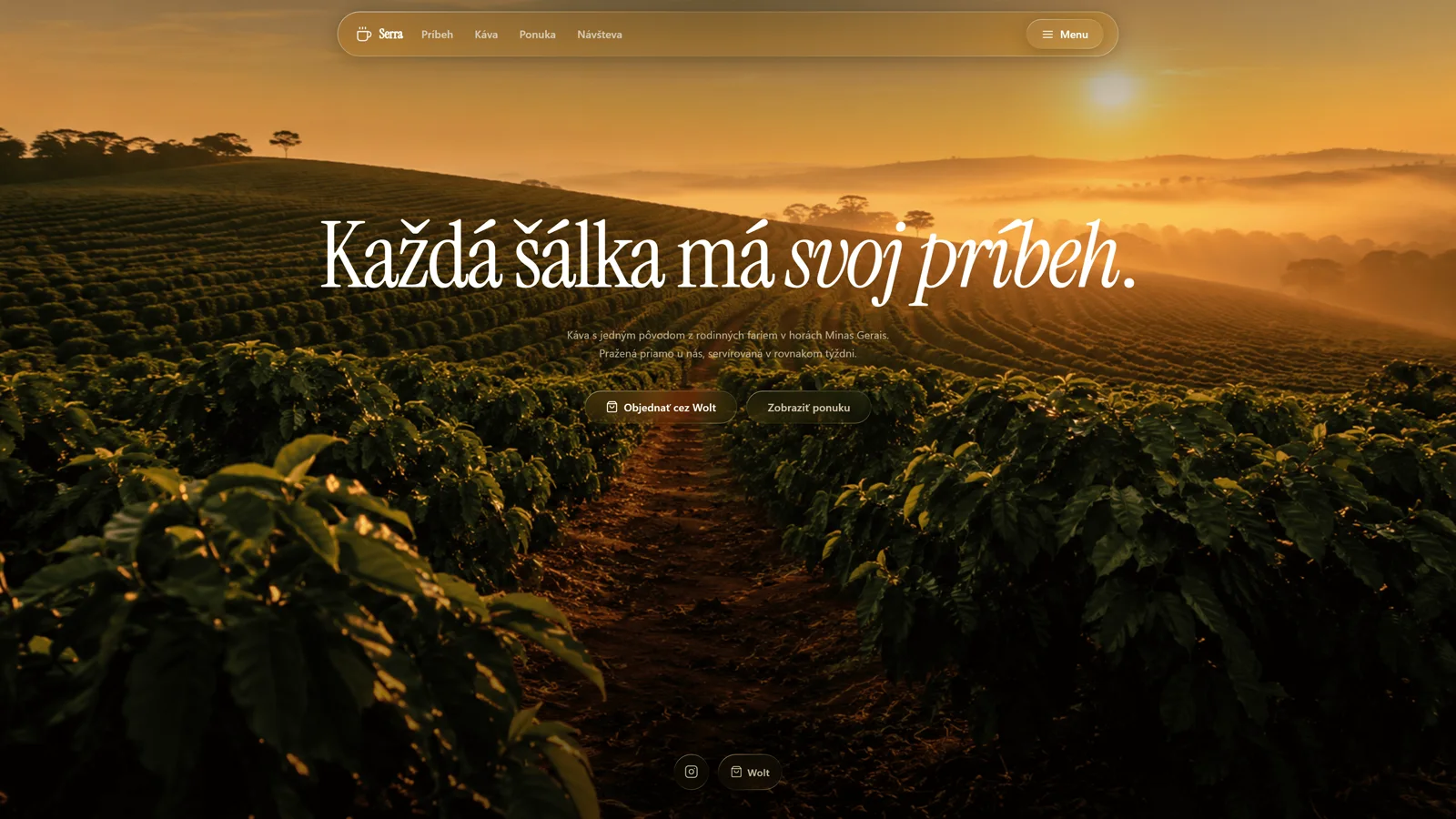 Web značky kávy Coffee Shop